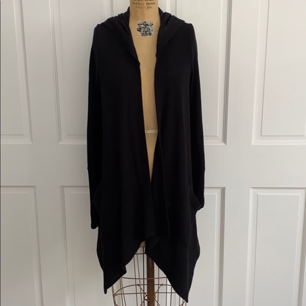 Splendid Black Waffle Knit Cardigan